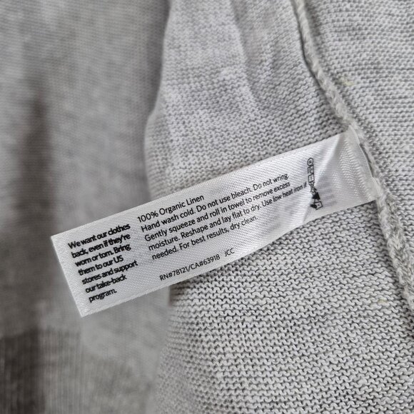 Eileen Fisher Womens Sweater Size L Petite Knit Linen Cardigan Open Long Sleeve - Picture 5 of 7